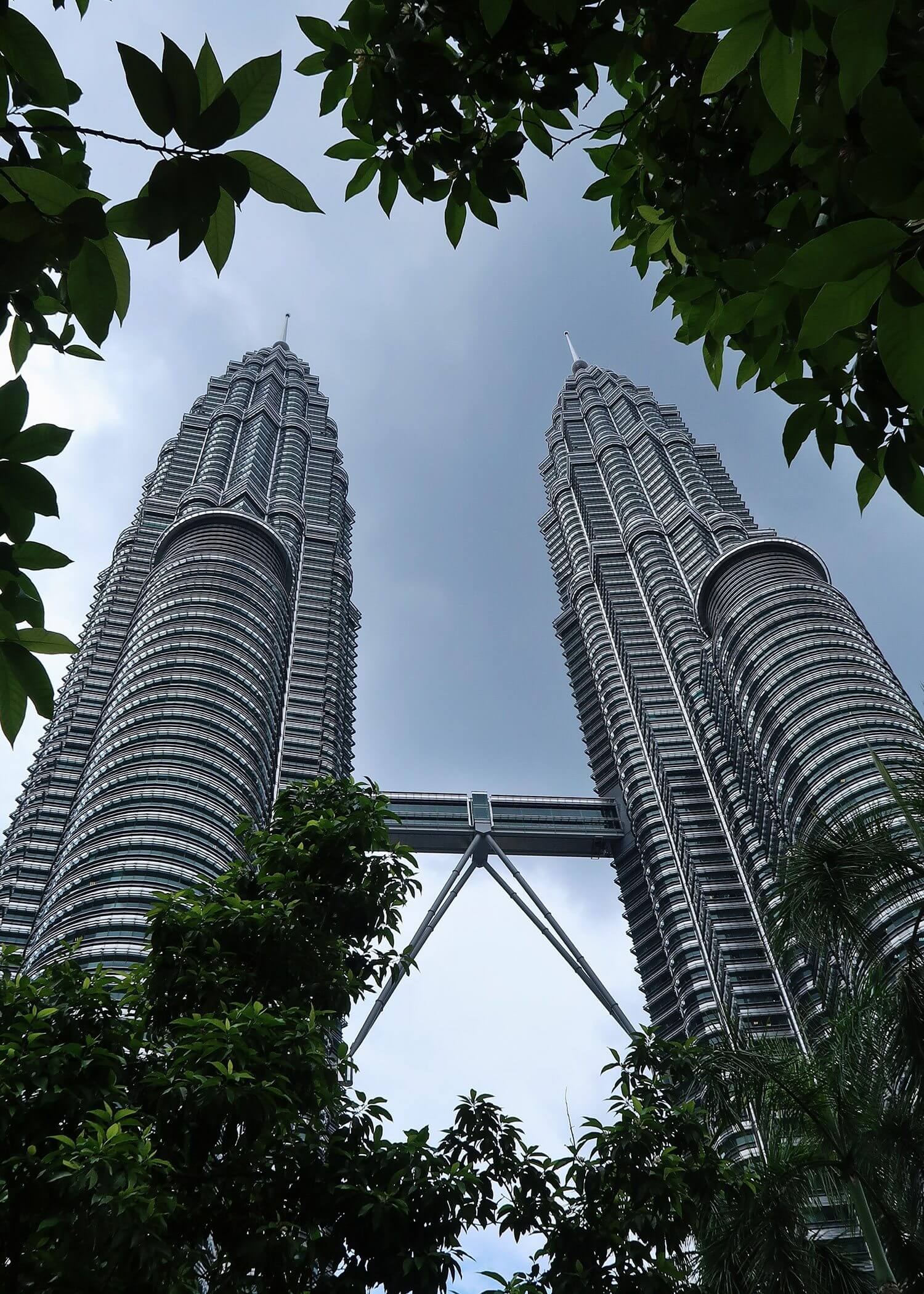 Petronas Towers from the bottom of the buildings